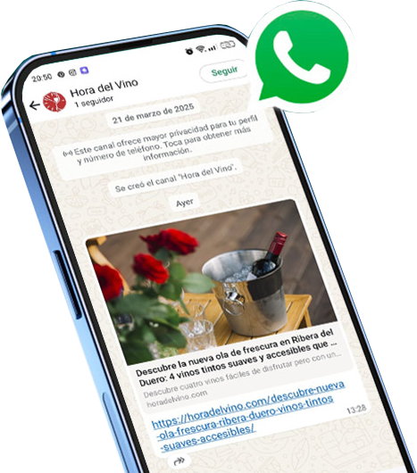 Canal whatsapp hora del vino